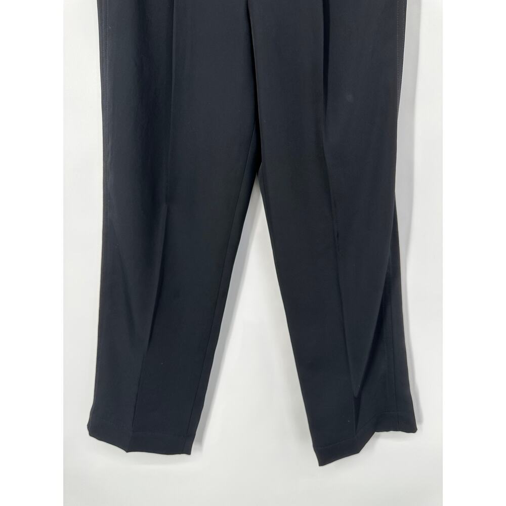 VINCE Mid-Rise Tapered Pull-On Pants Ankle Straight Wide Leg Trouser, Black - Picture 6 of 15